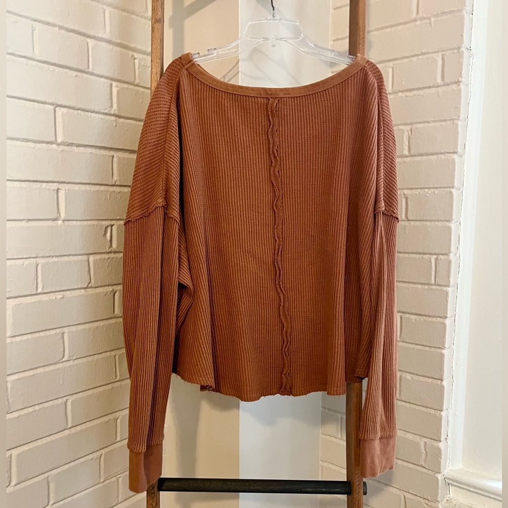 Rust Waffle Knit Thermal - Picture 5 of 8